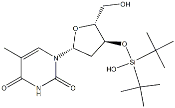 3'-O-(Di-tert-butylhydroxysilyl)thymidine Struktur