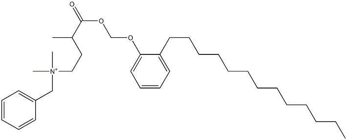 N,N-Dimethyl-N-benzyl-N-[3-[[(2-tridecylphenyloxy)methyl]oxycarbonyl]butyl]aminium Struktur