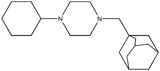 1-Cyclohexyl-4-(1-adamantylmethyl)piperazine Struktur