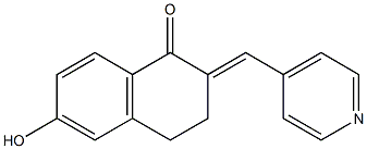 3,4-Dihydro-6-hydroxy-2-[(E)-4-pyridinylmethylene]naphthalen-1(2H)-one Struktur