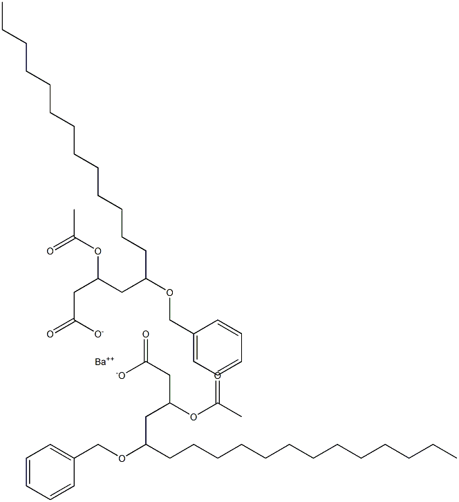 Bis(5-benzyloxy-3-acetyloxystearic acid)barium salt Struktur