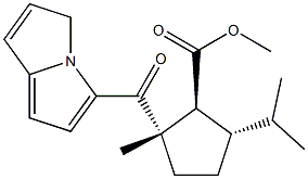 (1S,2S,3S)-3-Isopropyl-2-(methoxycarbonyl)-1-methyl-1-(pyrrolizinocarbonyl)cyclopentane Struktur