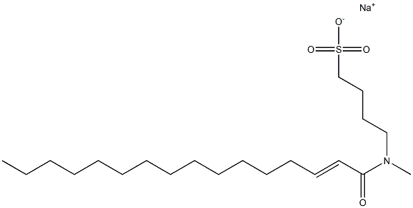 4-[N-(2-Hexadecenoyl)-N-methylamino]-1-butanesulfonic acid sodium salt Struktur