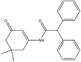 3-(Diphenylacetylamino)-5,5-dimethyl-2-cyclohexen-1-one Struktur