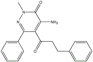 2-Methyl-4-amino-5-(3-phenylpropanoyl)-6-phenylpyridazin-3(2H)-one Struktur