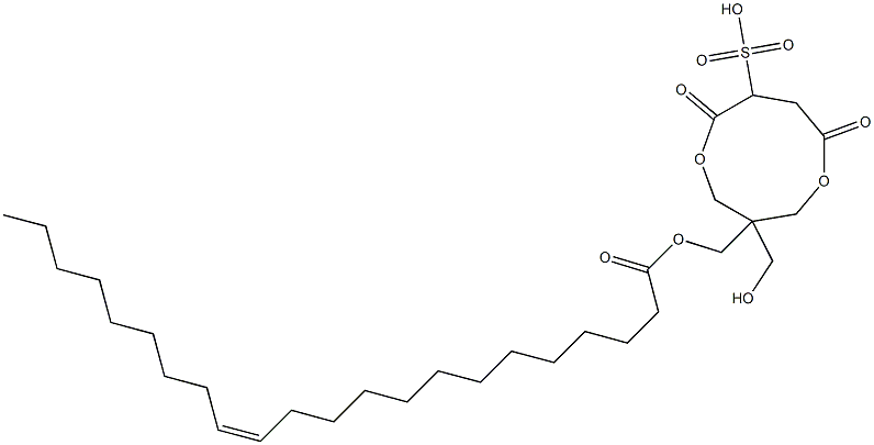 (Z)-13-Docosenoic acid [1-(hydroxymethyl)-4,7-dioxo-6-sulfo-3,8-dioxacyclononan-1-yl]methyl ester Struktur