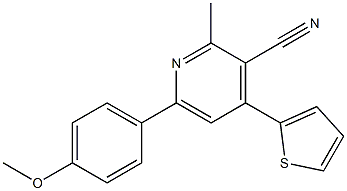 2-Methyl-4-(2-thienyl)-6-(4-methoxyphenyl)pyridine-3-carbonitrile Struktur