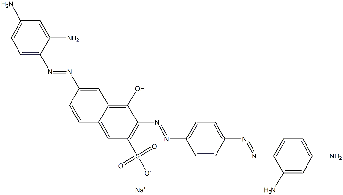 6-[(2,4-Diaminophenyl)azo]-3-[[4-[(2,4-diaminophenyl)azo]phenyl]azo]-4-hydroxynaphthalene-2-sulfonic acid sodium salt Struktur