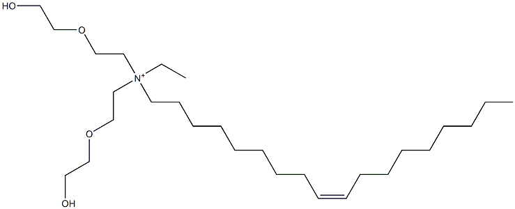 (Z)-N-Ethyl-N,N-bis[2-(2-hydroxyethoxy)ethyl]-9-octadecen-1-aminium Struktur