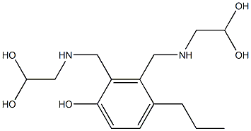 2,3-Bis[[(2,2-dihydroxyethyl)amino]methyl]-4-propylphenol Struktur