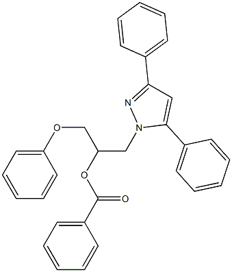 Benzoic acid [1-(3,5-diphenyl-1H-pyrazol-1-yl)-3-phenoxypropan-2-yl] ester Struktur