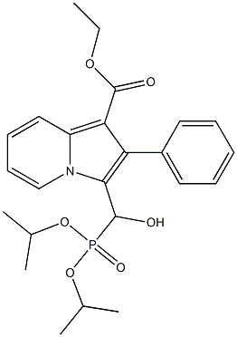 (1-Ethoxycarbonyl-2-phenylindolizin-3-yl)hydroxymethylphosphonic acid diisopropyl ester Struktur