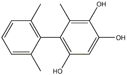 6-Methyl-5-(2,6-dimethylphenyl)benzene-1,2,4-triol Struktur