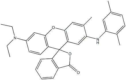 3'-(Diethylamino)-6'-methyl-7'-(2,5-xylidino)spiro[isobenzofuran-1(3H),9'-[9H]xanthen]-3-one Struktur