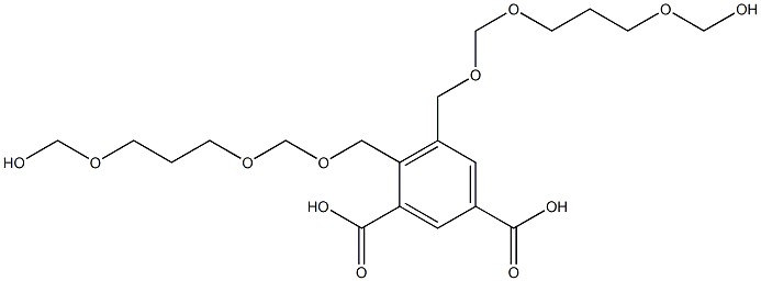 4,5-Bis(9-hydroxy-2,4,8-trioxanonan-1-yl)isophthalic acid Struktur