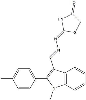 1-Methyl-2-(4-methylphenyl)-1H-indole-3-carbaldehyde (4-oxothiazolidin-2-ylidene)hydrazone Struktur