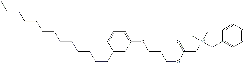 N,N-Dimethyl-N-benzyl-N-[[[3-(3-tridecylphenyloxy)propyl]oxycarbonyl]methyl]aminium Struktur