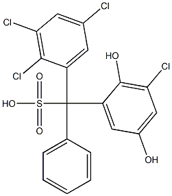 (3-Chloro-2,5-dihydroxyphenyl)(2,3,5-trichlorophenyl)phenylmethanesulfonic acid Struktur