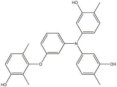 N,N-Bis(3-hydroxy-4-methylphenyl)-3-(3-hydroxy-2,6-dimethylphenoxy)benzenamine Struktur