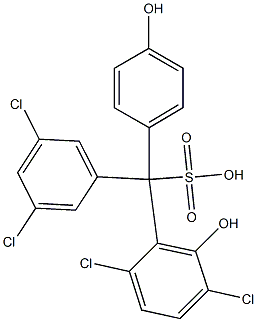 (3,5-Dichlorophenyl)(2,5-dichloro-6-hydroxyphenyl)(4-hydroxyphenyl)methanesulfonic acid Struktur