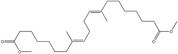 7,12-Dimethyl-7,11-octadecadiene-1,18-dicarboxylic acid dimethyl ester Struktur