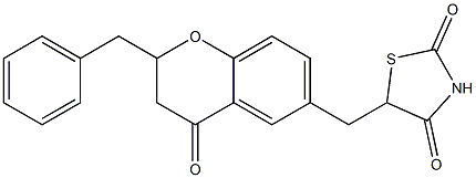 5-[[(3,4-Dihydro-4-oxo-2-phenylmethyl-2H-1-benzopyran)-6-yl]methyl]thiazolidine-2,4-dione Struktur