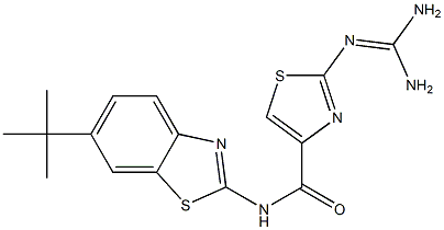 2-(Diaminomethyleneamino)-N-(6-tert-butyl-2-benzothiazolyl)thiazole-4-carboxamide Struktur