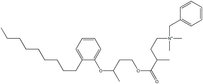 N,N-Dimethyl-N-benzyl-N-[3-[[3-(2-nonylphenyloxy)butyl]oxycarbonyl]butyl]aminium Struktur