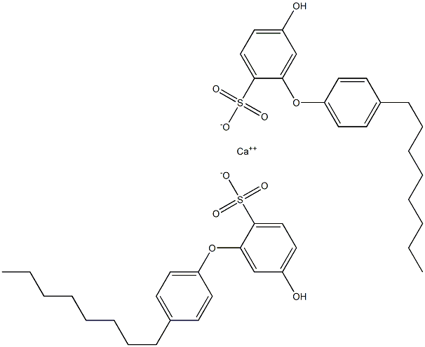 Bis(5-hydroxy-4'-octyl[oxybisbenzene]-2-sulfonic acid)calcium salt Struktur