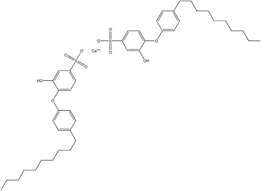 Bis(2-hydroxy-4'-decyl[oxybisbenzene]-4-sulfonic acid)calcium salt Struktur