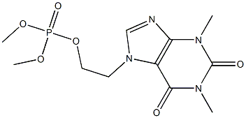 Phosphoric acid dimethyl 2-(1,2,3,6-tetrahydro-1,3-dimethyl-2,6-dioxo-7H-purin-7-yl)ethyl ester Struktur