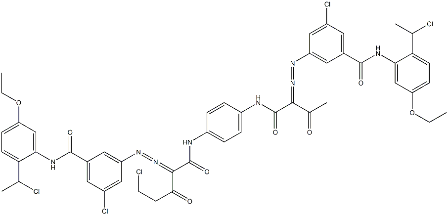 3,3'-[2-(Chloromethyl)-1,4-phenylenebis[iminocarbonyl(acetylmethylene)azo]]bis[N-[2-(1-chloroethyl)-5-ethoxyphenyl]-5-chlorobenzamide] Struktur