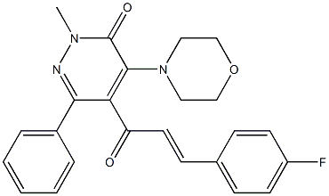 4-Morpholino-5-[1-oxo-3-(4-fluorophenyl)-2-propenyl]-2-methyl-6-phenylpyridazin-3(2H)-one Struktur