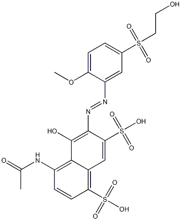 4-Acetylamino-5-hydroxy-6-[5-(2-hydroxyethylsulfonyl)-2-methoxyphenylazo]-1,7-naphthalenedisulfonic acid Struktur