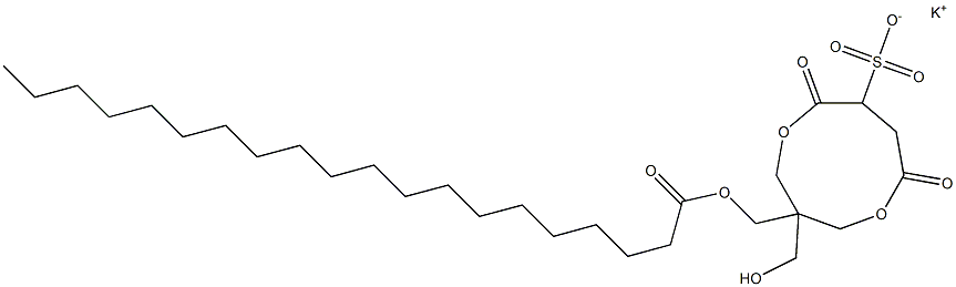 1-(1-Oxoicosyloxymethyl)-1-(hydroxymethyl)-4,7-dioxo-3,8-dioxacyclononane-6-sulfonic acid potassium salt Struktur