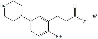 3-[2-Amino-5-(1-piperazinyl)phenyl]propionic acid sodium salt Struktur