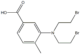 3-[Bis(2-bromoethyl)amino]-p-toluic acid Struktur