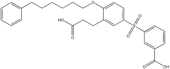 5-(3-Hydroxycarbonylphenylsulfonyl)-2-(6-phenylhexyloxy)benzenepropanoic acid Struktur