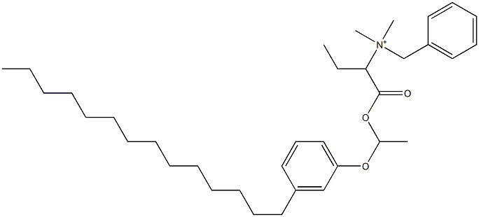 N,N-Dimethyl-N-benzyl-N-[1-[[1-(3-tetradecylphenyloxy)ethyl]oxycarbonyl]propyl]aminium Struktur