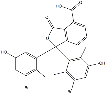 1,1-Bis(3-bromo-5-hydroxy-2,6-dimethylphenyl)-1,3-dihydro-3-oxoisobenzofuran-4-carboxylic acid Struktur