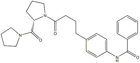 N-[4-[4-Oxo-4-[(2S)-2-(1-pyrrolidinylcarbonyl)-1-pyrrolidinyl]butyl]phenyl]benzamide Struktur