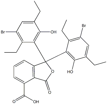 1,1-Bis(3-bromo-2,5-diethyl-6-hydroxyphenyl)-1,3-dihydro-3-oxoisobenzofuran-4-carboxylic acid Struktur