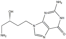 2-Amino-9-[(3R)-4-amino-3-hydroxybutyl]-1,9-dihydro-6H-purin-6-one Struktur