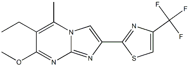 2-(4-Trifluoromethyl-2-thiazolyl)-6-ethyl-7-methoxy-5-methylimidazo[1,2-a]pyrimidine Struktur