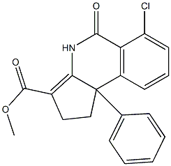 1,4,5,9b-Tetrahydro-6-chloro-9b-(phenyl)-5-oxo-2H-cyclopent[c]isoquinoline-3-carboxylic acid methyl ester Struktur