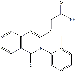 2-(2-Amino-2-oxoethylthio)-3-(2-methylphenyl)-quinazolin-4(3H)-one Struktur