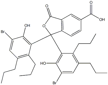 1,1-Bis(5-bromo-6-hydroxy-2,3-dipropylphenyl)-1,3-dihydro-3-oxoisobenzofuran-5-carboxylic acid Struktur