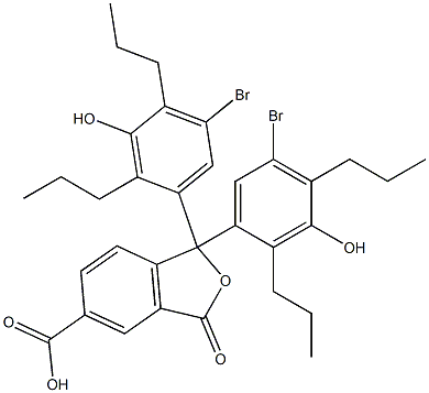 1,1-Bis(5-bromo-3-hydroxy-2,4-dipropylphenyl)-1,3-dihydro-3-oxoisobenzofuran-5-carboxylic acid Struktur