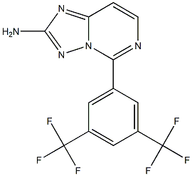 2-Amino-5-[3,5-bis(trifluoromethyl)phenyl][1,2,4]triazolo[1,5-c]pyrimidine Struktur