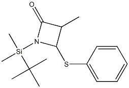 3-Methyl-4-(phenylthio)-1-(dimethyl tert-butylsilyl)azetidin-2-one Struktur